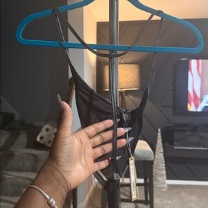 SKIMS Micro Pleather Swim String Bikini Thong.